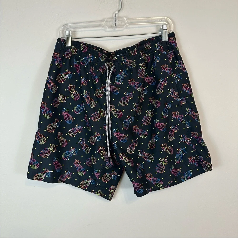 Maamgic | Black Rainbow Disco Pineapple Swim Trunks Size Large